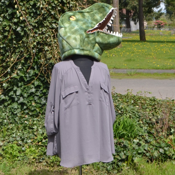 torrid Tops - Torrid 5X Gray V-Neck Blouse